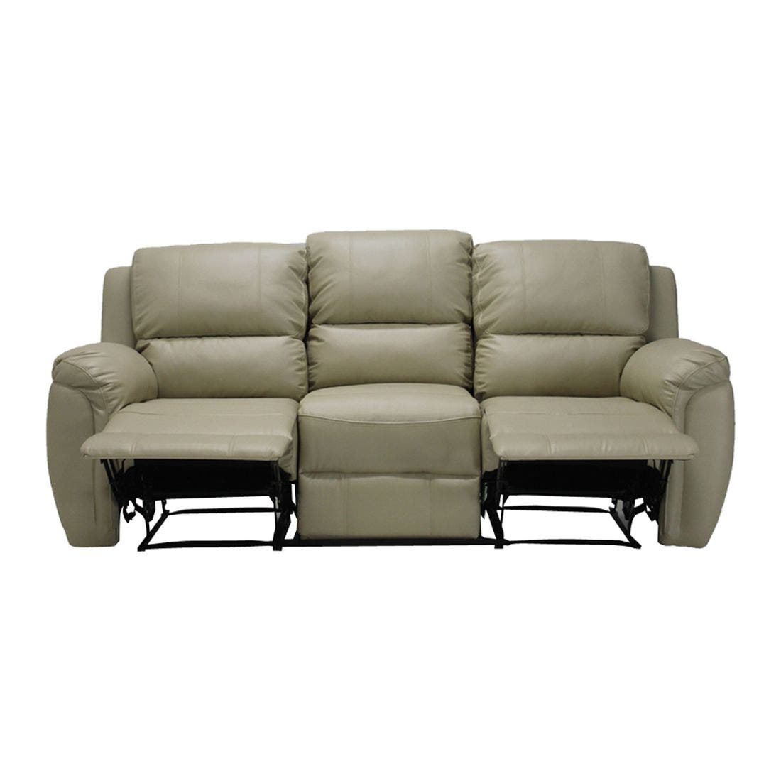 KONCEPT FURNITURE เก้าอี้พักผ่อนหนังสังเคราะห์ เก้าอี้พักผ่อน 3 ที่นั่ง Soly ขนาด 217x95x98 ซม. - สีครีม